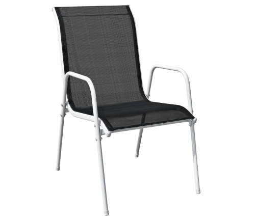 Juego de comedor de jardín de acero negro 7 piezas
