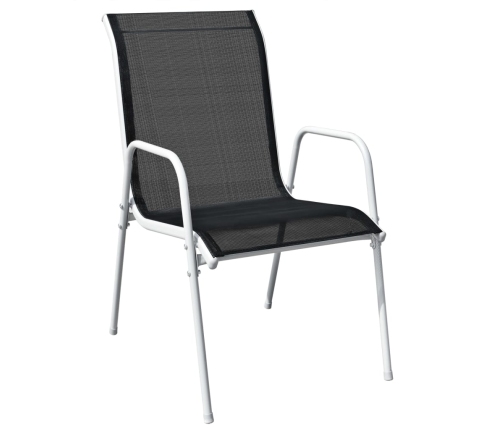 Juego de comedor de jardín 9 piezas de acero negro
