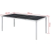 Juego de comedor de jardín 9 piezas de acero negro