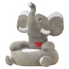 Silla de peluche para niños elefante gris