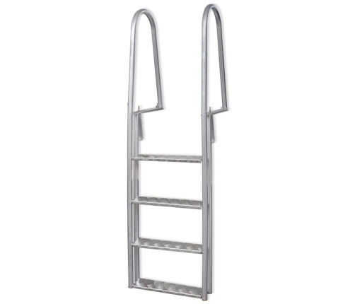 Escalera para piscina/muelle con 4 peldaños aluminio 167 cm