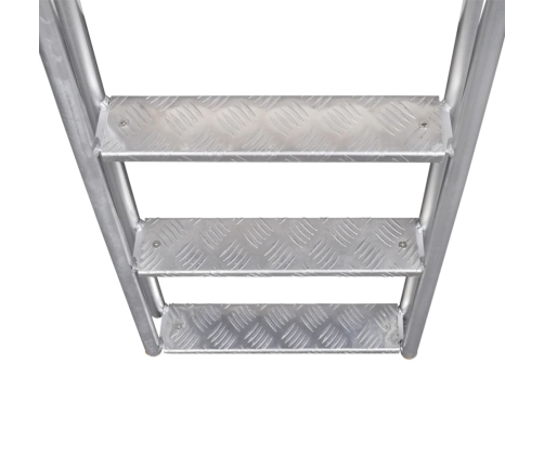 Escalera para piscina/muelle con 4 peldaños aluminio 167 cm