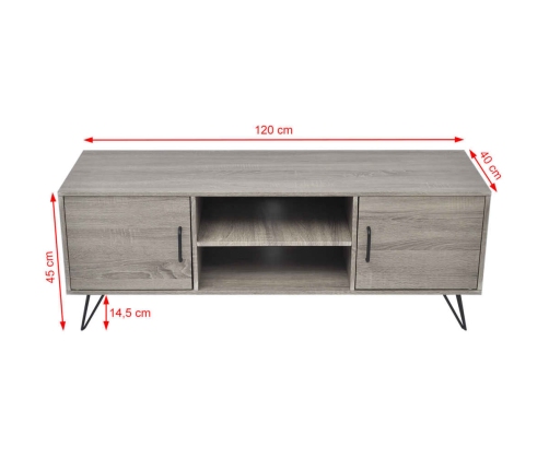 Mueble para TV gris 120x40x45 cm