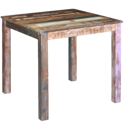 Mesa de comedor de madera maciza reciclada 80x82x76 cm