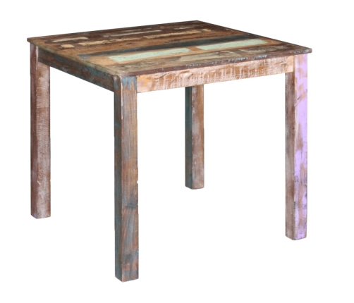 Mesa de comedor de madera maciza reciclada 80x82x76 cm