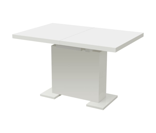 vidaXL Mesa de comedor extensible negra con brillo