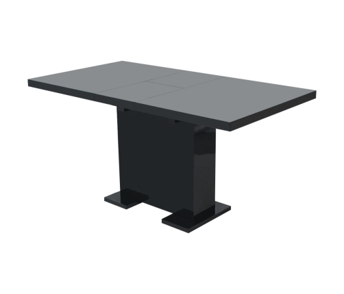 Mesa de comedor extensible negra con brillo