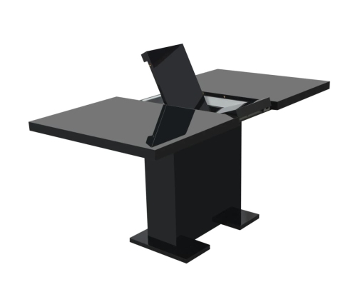 Mesa de comedor extensible negra con brillo