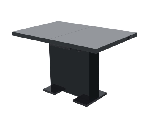 Mesa de comedor extensible negra con brillo