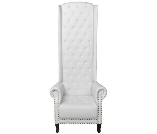 Sillón de respaldo alto cuero sintético blanco