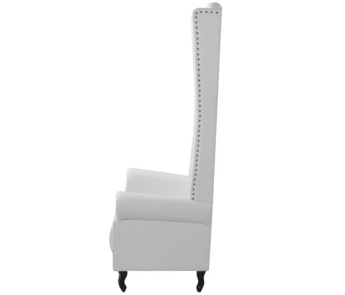 Sillón de respaldo alto cuero sintético blanco