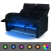 Sillón de 2 plazas con LED cuero sintético negro