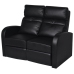 Sillón de 2 plazas con LED cuero sintético negro
