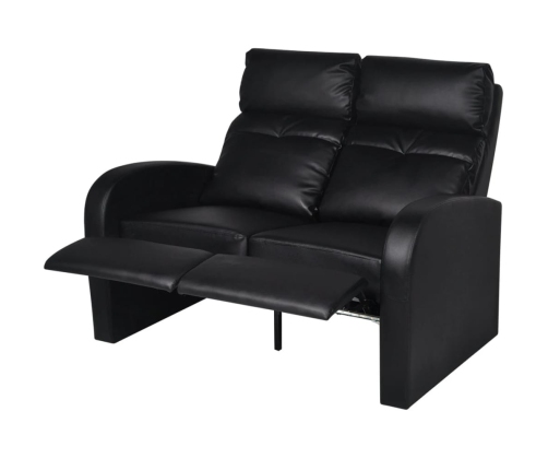 Sillón de 2 plazas con LED cuero sintético negro