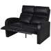 Sillón de 2 plazas con LED cuero sintético negro