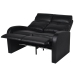 Sillón de 2 plazas con LED cuero sintético negro