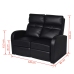 Sillón de 2 plazas con LED cuero sintético negro
