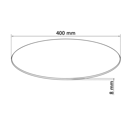 Tablero de mesa de cristal templado redondo 400 mm