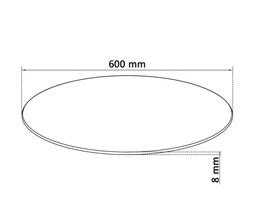 Tablero de mesa cristal templado redondo 600 mm