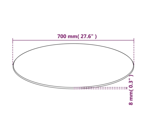 Tablero de mesa de cristal templado redondo 700 mm