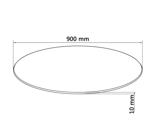 Tablero de mesa de cristal templado redondo 900 mm