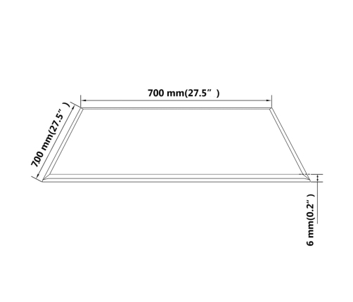 Tablero mesa de cristal templado cuadrado 700x700 mm