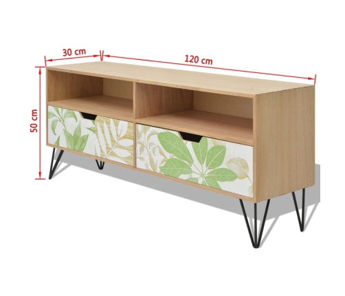 vidaXL Mueble para TV MDF marrón 120x30x50 cm