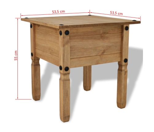 Mesa auxiliar Corona Range pino mexicano 53,5x53,5x55 cm