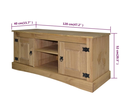 Mueble para TV Corona Range de pino mexicano 120x40x52 cm