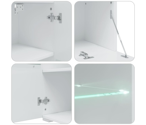 Juego de muebles de salón 5 piezas con iluminación LED blanco