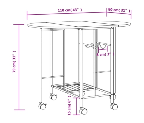 Conjunto de comedor plegable 5 piezas MDF