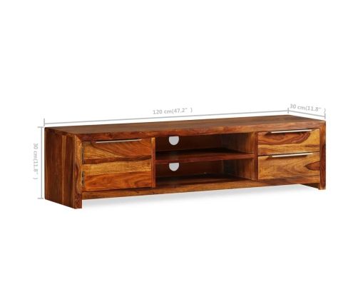 Mueble de TV madera maciza de sheesham 120x30x30 cm