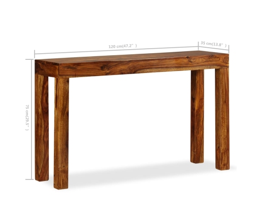 Mesa consola de madera de Sheesham maciza 120x35x75 cm