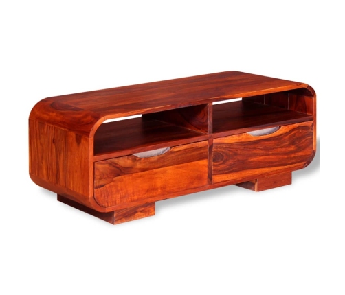 Mesa de centro de madera maciza de sheesham 90x40x35 cm