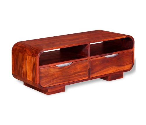 Mesa de centro de madera maciza de sheesham 90x40x35 cm