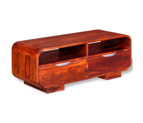 Mesa de centro de madera maciza de sheesham 90x40x35 cm