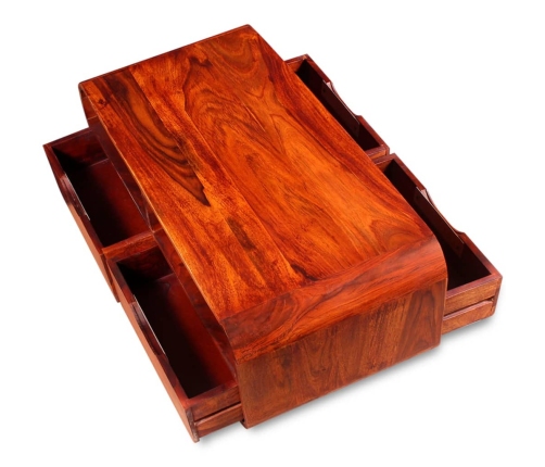 vidaXL Mesa de centro de madera maciza de sheesham 90x40x35 cm