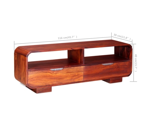 Mueble de TV madera maciza de sheesham 116x30x40 cm