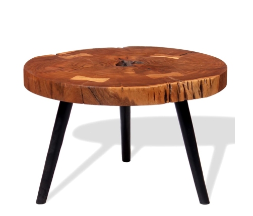 vidaXL Mesa de centro de tronco madera maciza de acacia (55-60)x40 cm