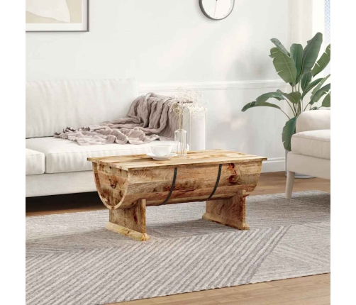 Mesa de centro de madera maciza de mango 88x50x40 cm