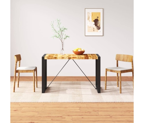 Mesa de comedor de madera maciza de mango rugosa 120 cm