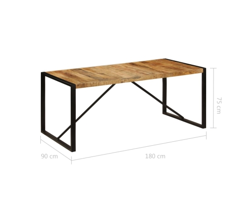 Mesa de comedor de madera maciza de mango rugosa 180 cm