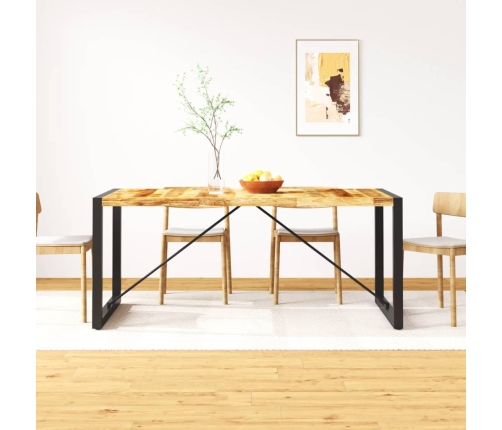 Mesa de comedor de madera maciza de mango rugosa 180 cm