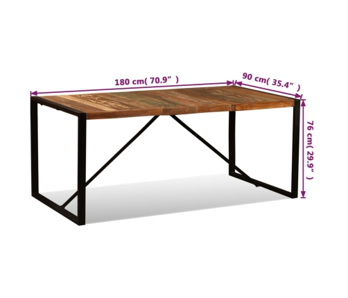 Mesa de comedor de madera maciza reciclada 180 cm