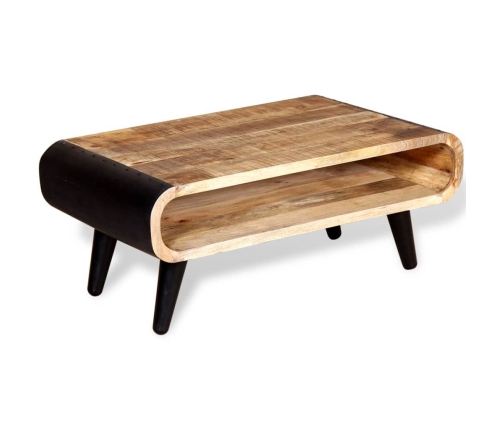 Mesa de centro de madera de mango rugosa 90x55x39 cm