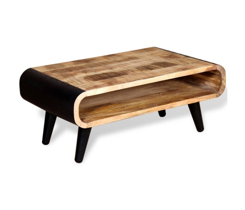 Mesa de centro de madera de mango rugosa 90x55x39 cm