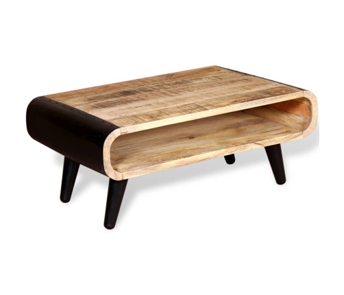 Mesa de centro de madera de mango rugosa 90x55x39 cm