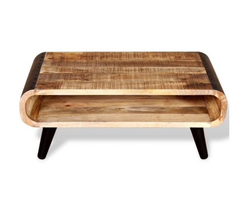 Mesa de centro de madera de mango rugosa 90x55x39 cm