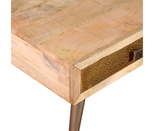 Mesa de centro con cajones madera maciza de mango 105x55x41 cm