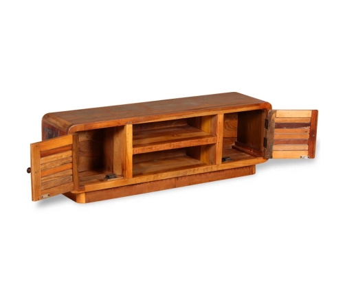 Mueble de TV madera maciza reciclada 120x30x40 cm